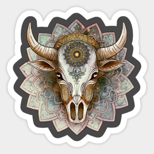 Cow skull mandala Sticker